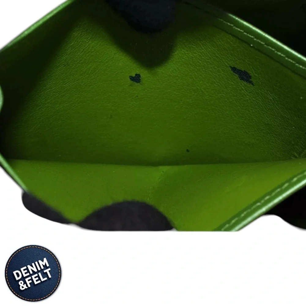 Yves Saint Laurent YSL Bi-Fold‎ Leather Green Logo Wallet | RARE - Picture 8 of 10